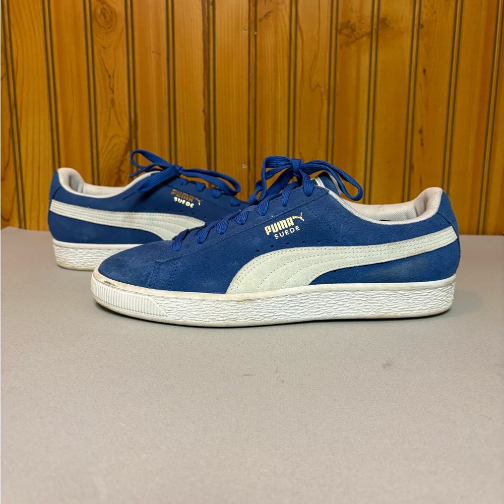 PUMA Suede Classic XXI Olympian Blue & White Mens Trainers US 10  Retro Skate